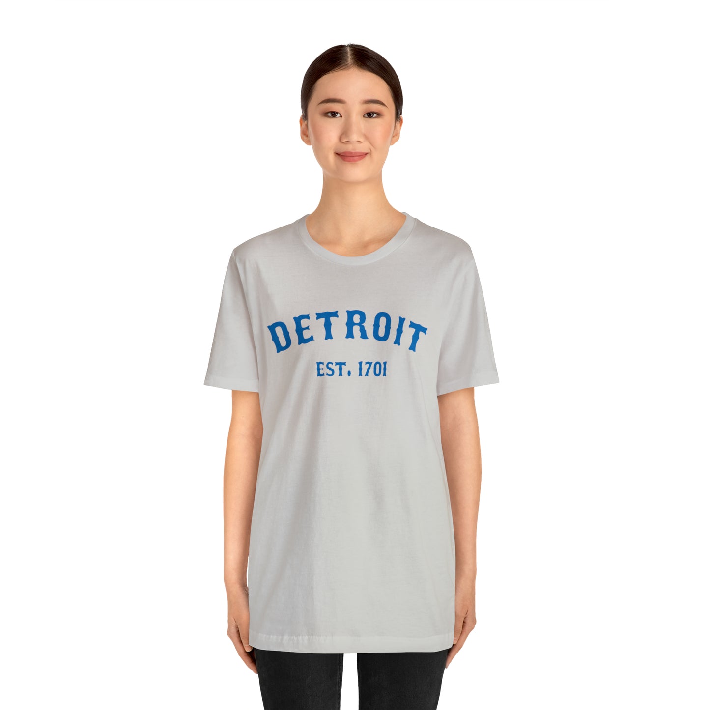 'Detroit EST. 1701' T-Shirt (Azure Ballpark Font) | Unisex Standard