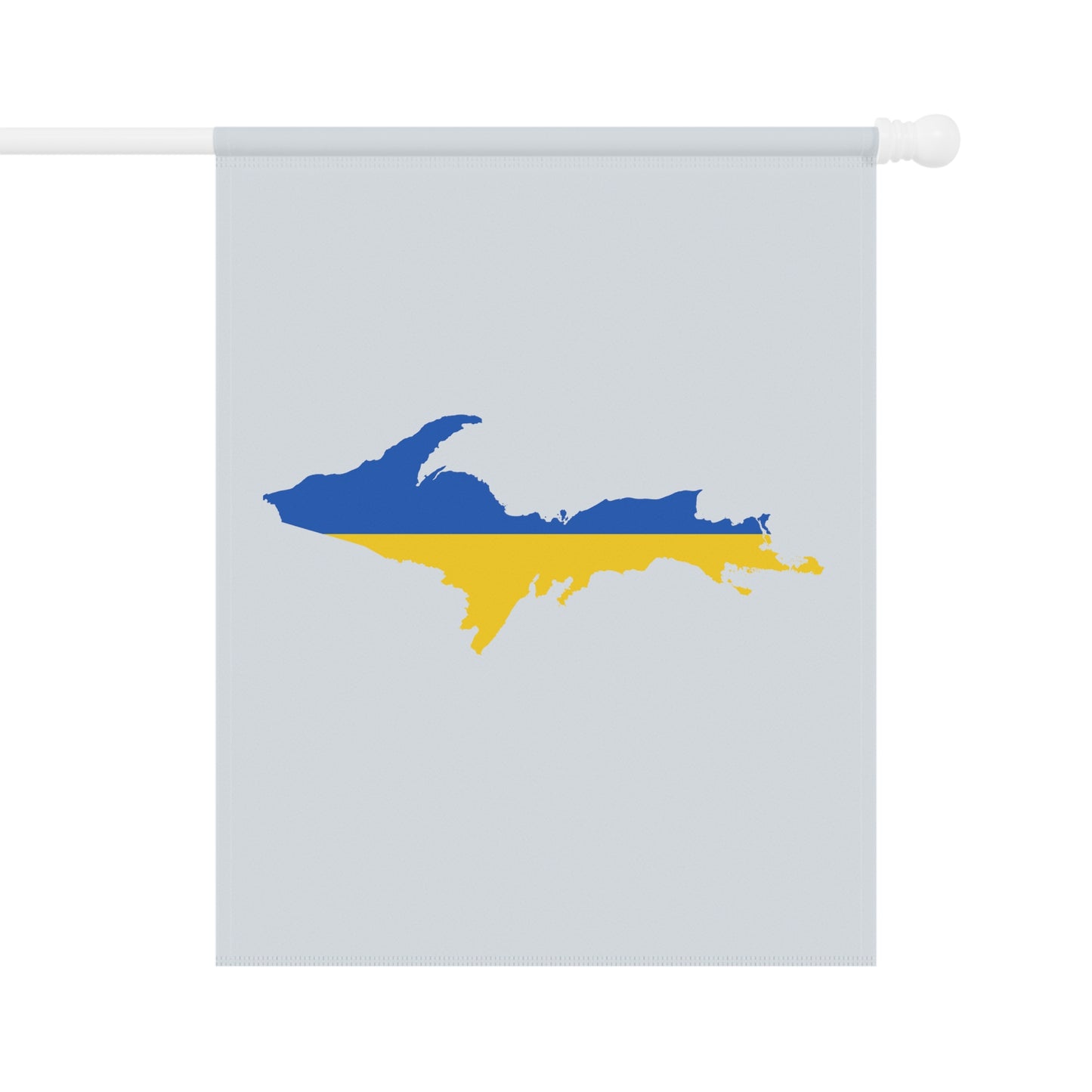 Michigan Upper Peninsula Home & Garden Flag (w/ UP Ukraine Flag) | Gossy White