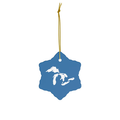 Great Lakes Christmas Ornament (Superior Blue) | Ceramic - 4 Shapes