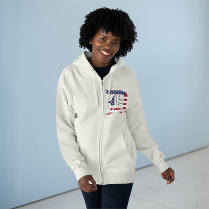 Detroit 'Old English D' Hoodie (Patriotic Edition) | Unisex Full Zip