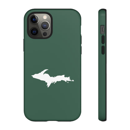 Michigan Upper Peninsula Tough Phone Case (Ginger Ale Green w/ UP Outline) | Apple iPhone