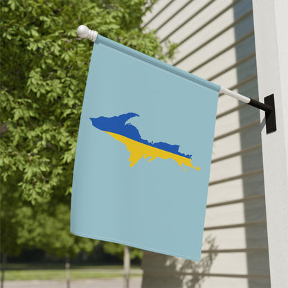 Michigan Upper Peninsula Home & Garden Flag (w/ UP Ukraine Flag) | '58 Caddie Blue