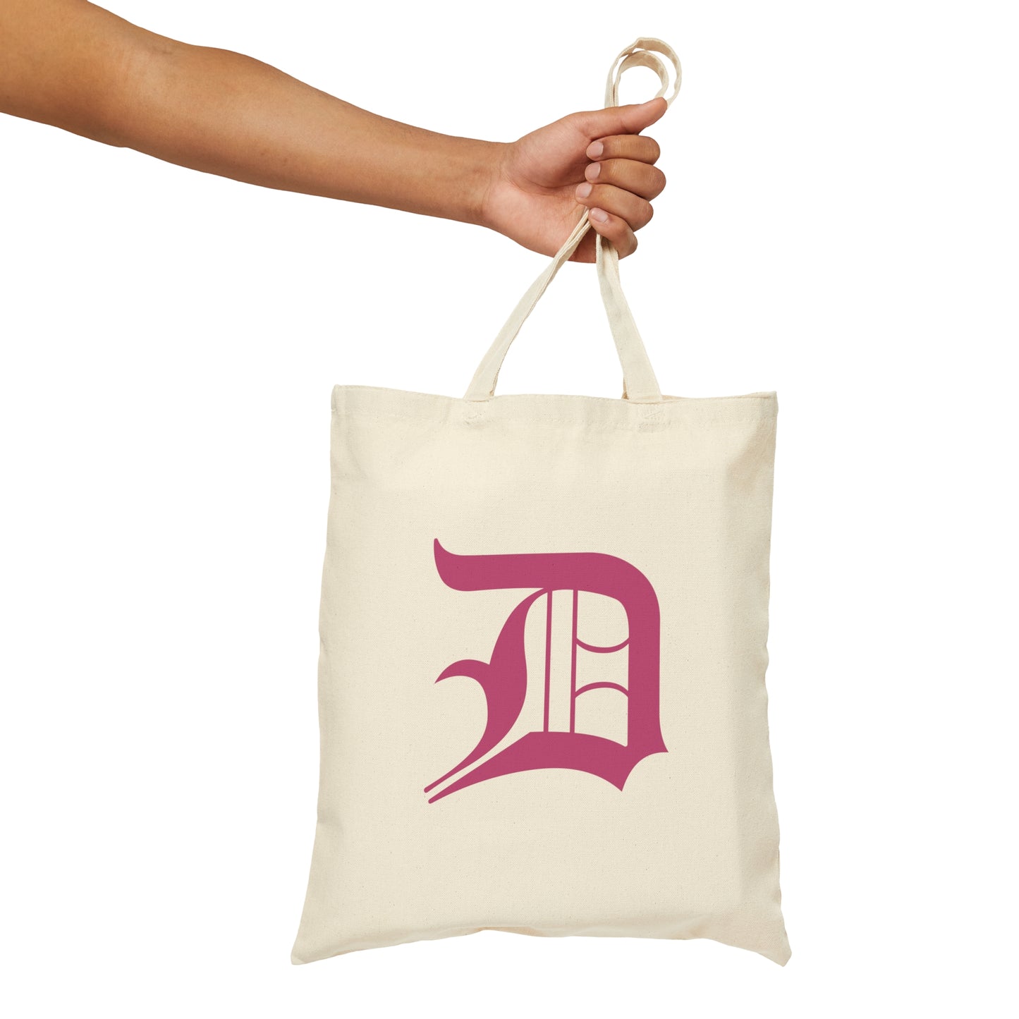 Detroit 'Old English D' Light Tote Bag (Apple Blossom Pink)