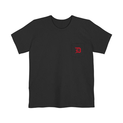 Detroit 'Old English D' Pocket T-Shirt (Aliform Red) | Unisex Standard