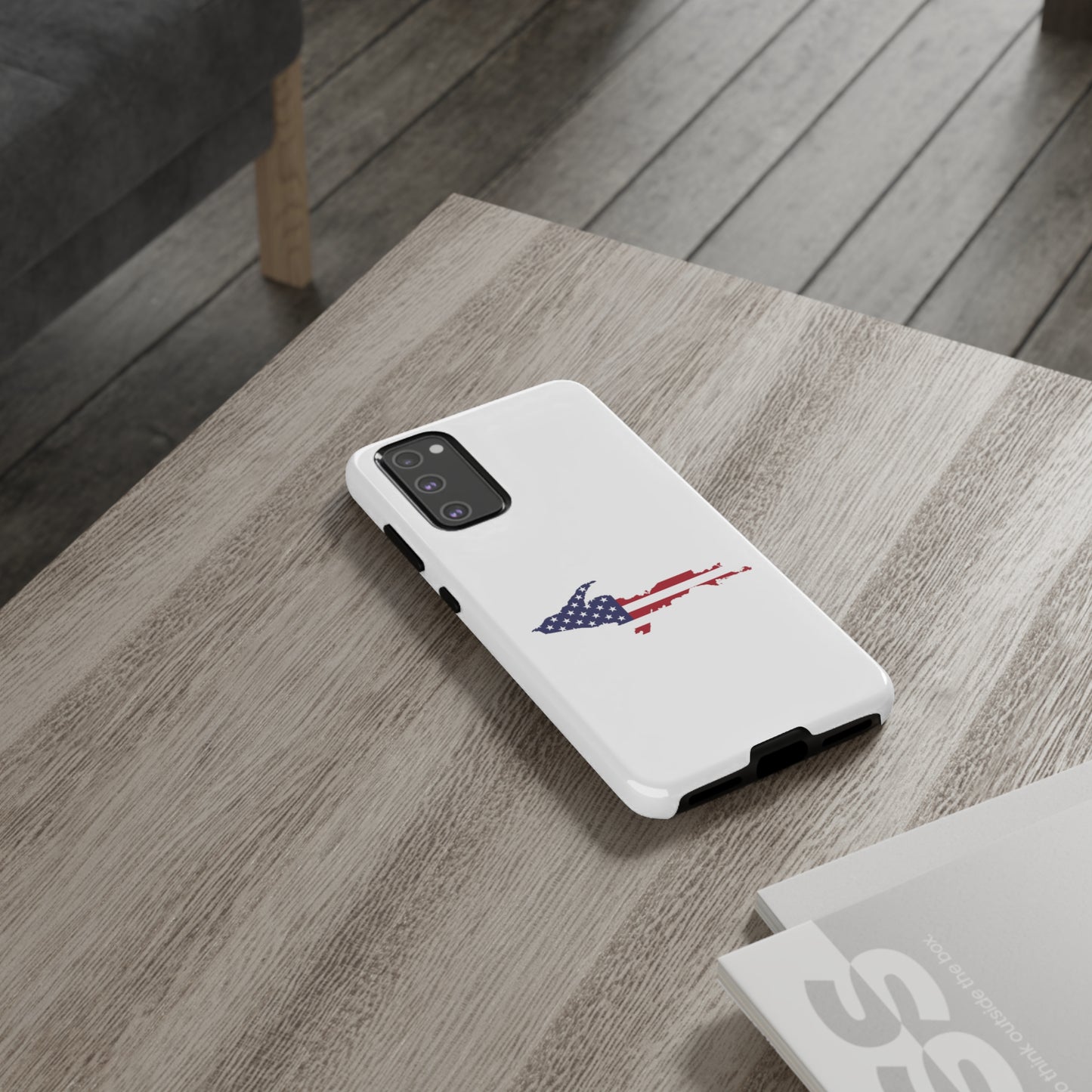 Michigan Upper Peninsula Tough Phone Case (w/ UP USA Flag Outline) | Samsung & Pixel Android