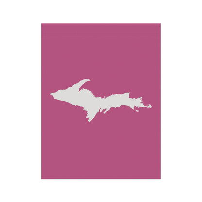 Michigan Upper Peninsula Home & Garden Flag (w/ UP Outline) | Apple Blossom Pink