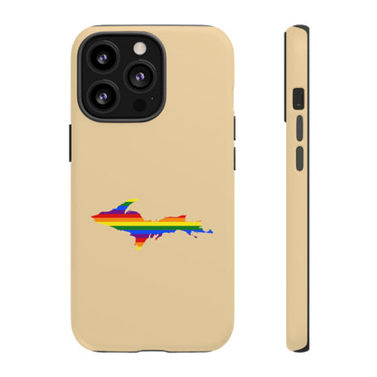 Michigan Upper Peninsula Tough Phone Case (Maple Color w/ UP Pride Flag Outline) | Apple iPhone