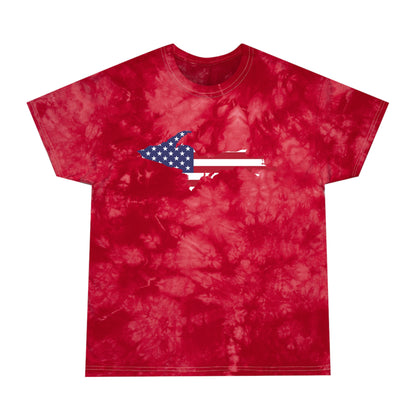 Michigan Upper Peninsula Tie-Dye T-Shirt (w/ UP USA Flag) | Unisex Crystal