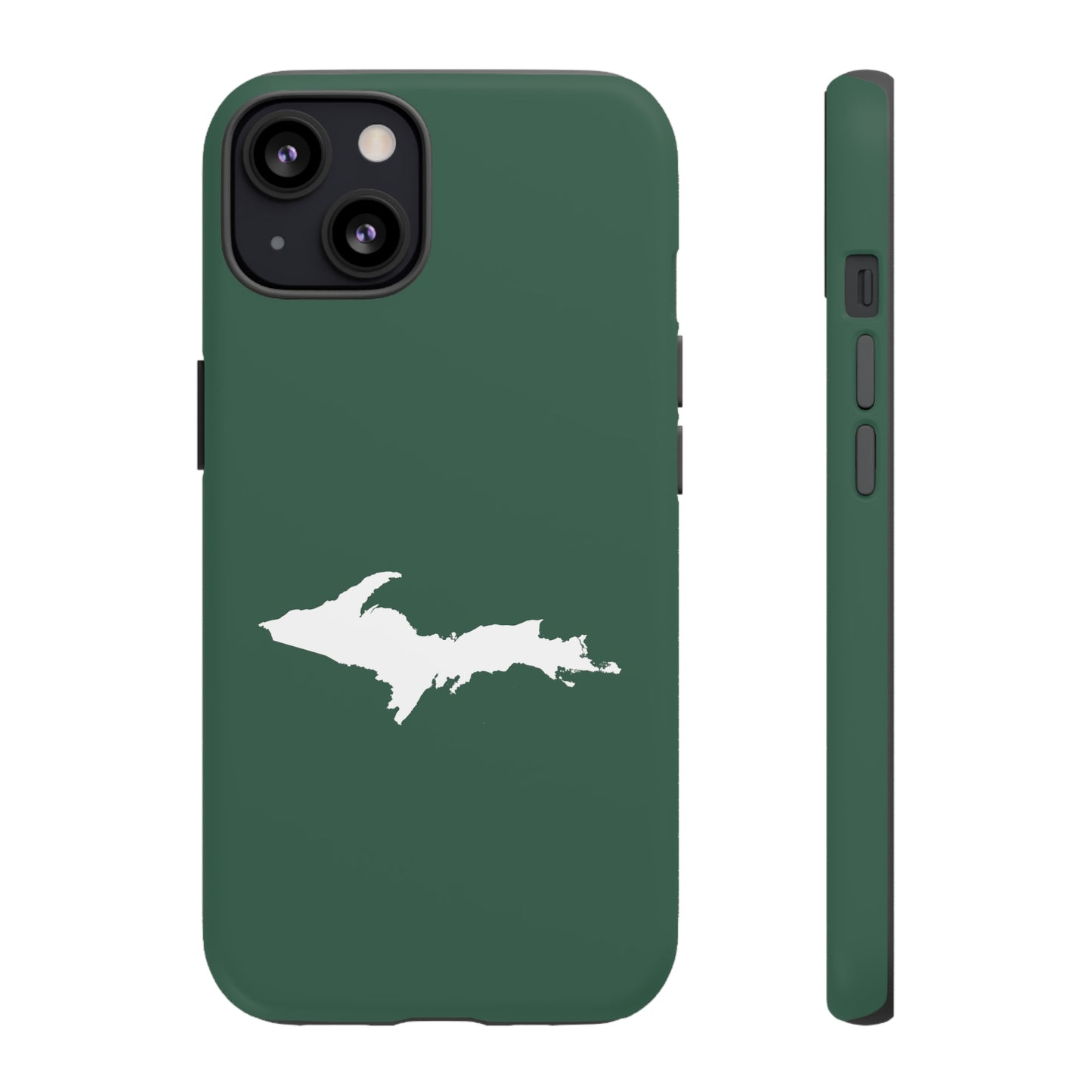 Michigan Upper Peninsula Tough Phone Case (Ginger Ale Green w/ UP Outline) | Apple iPhone