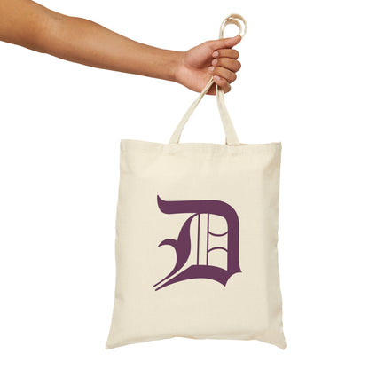 Detroit 'Old English D' Light Tote Bag (Plum)