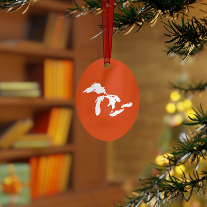 Great Lakes Christmas Ornament | Metal - Maple Leaf Orange