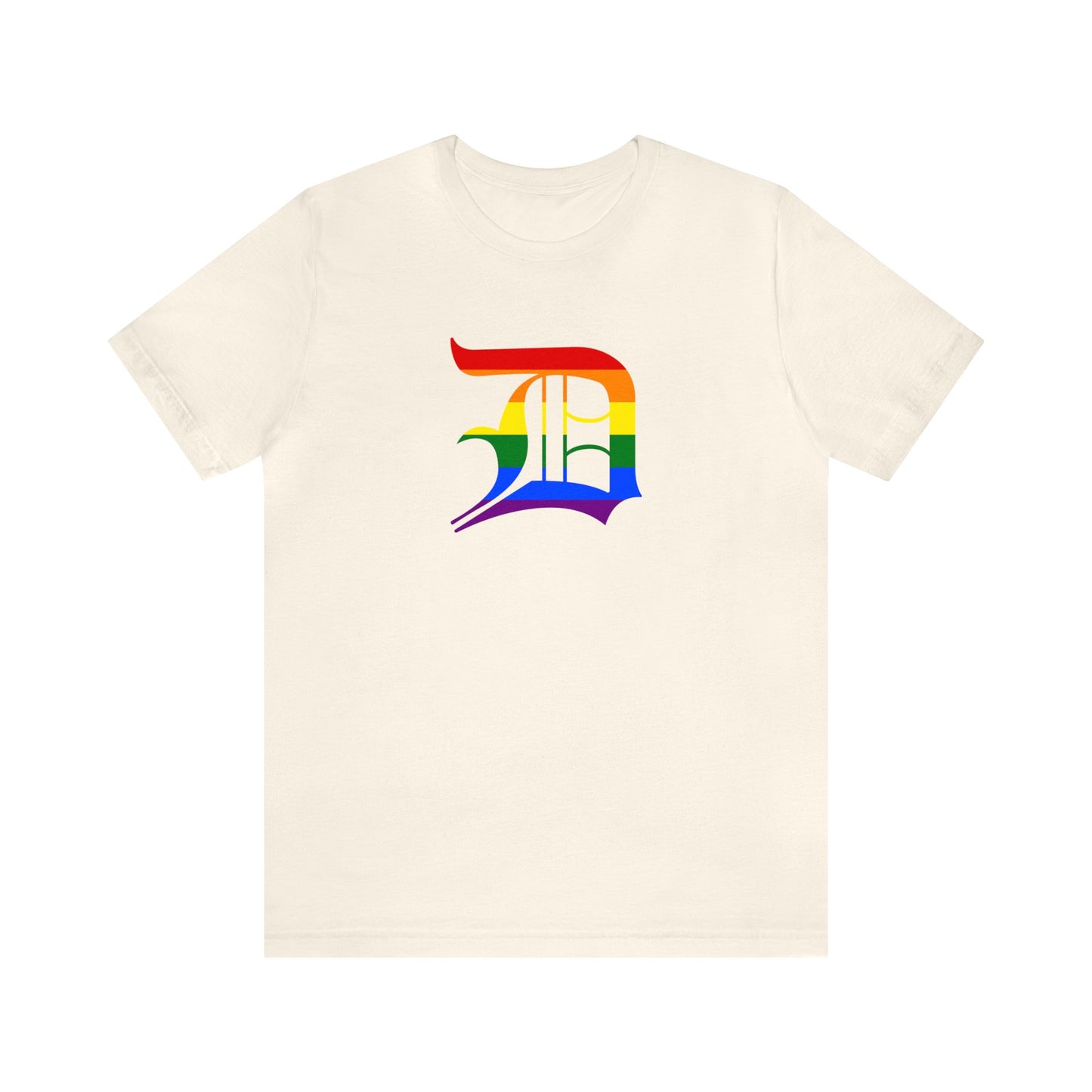 Detroit 'Old English D' T-Shirt (Rainbow Pride Edition) | Unisex Standard