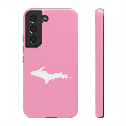 Michigan Upper Peninsula Tough Phone Case ('67 Caddie Pink w/ UP Outline) | Samsung & Pixel Android