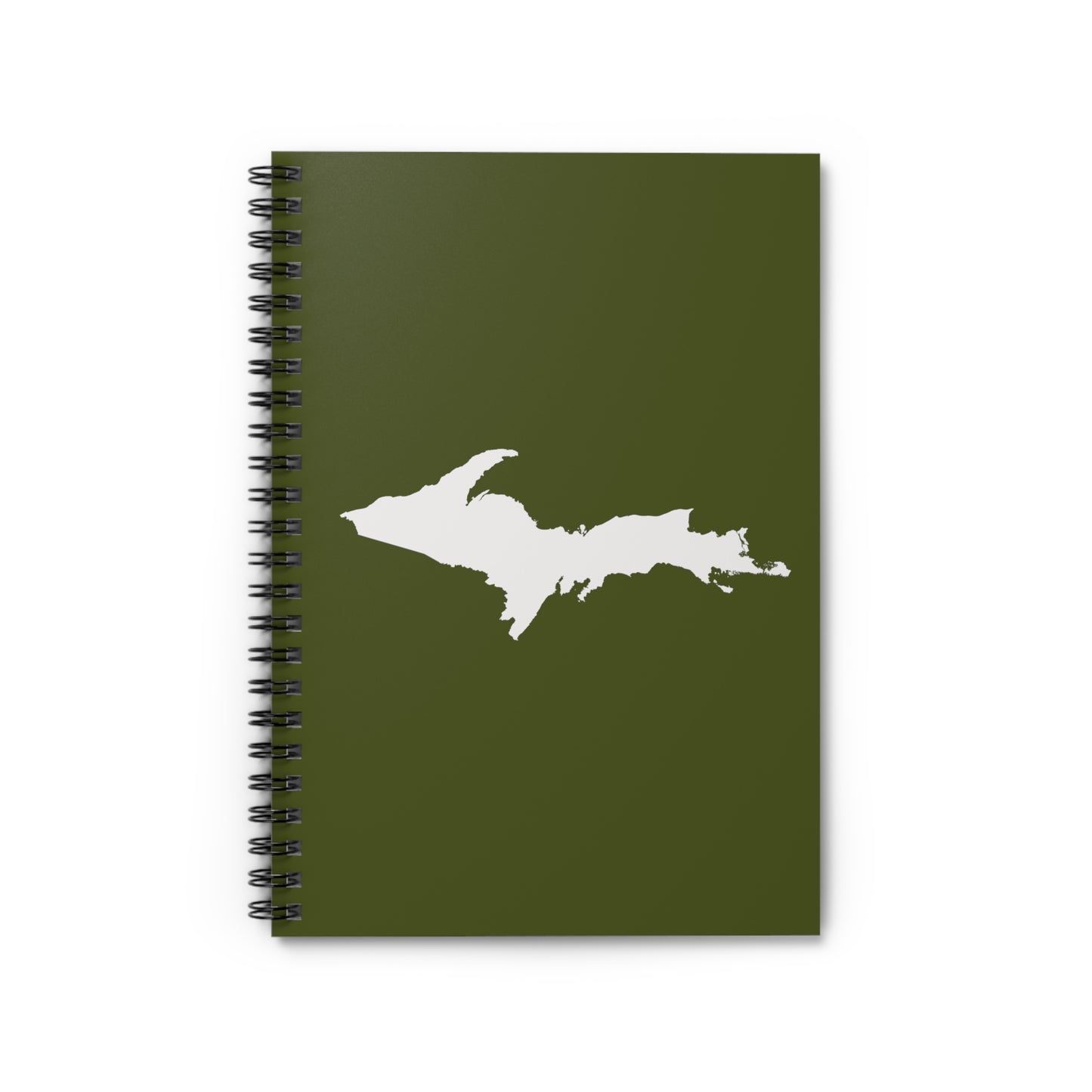 Michigan Upper Peninsula Spiral Notebook (w/ UP Outline) | Army Green