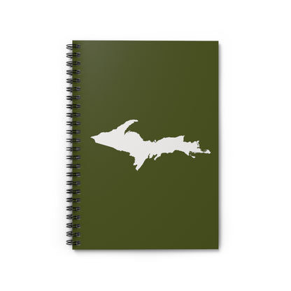 Michigan Upper Peninsula Spiral Notebook (w/ UP Outline) | Army Green