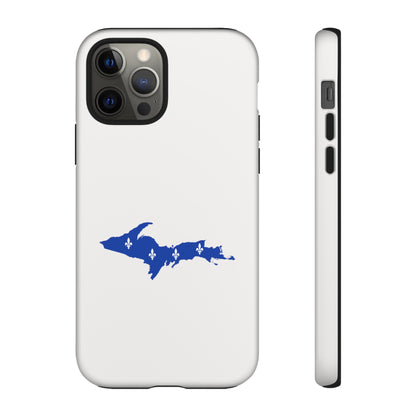 Michigan Upper Peninsula Tough Phone Case (Birch Bark White w/ UP Quebec Flag Outline) | Apple iPhone