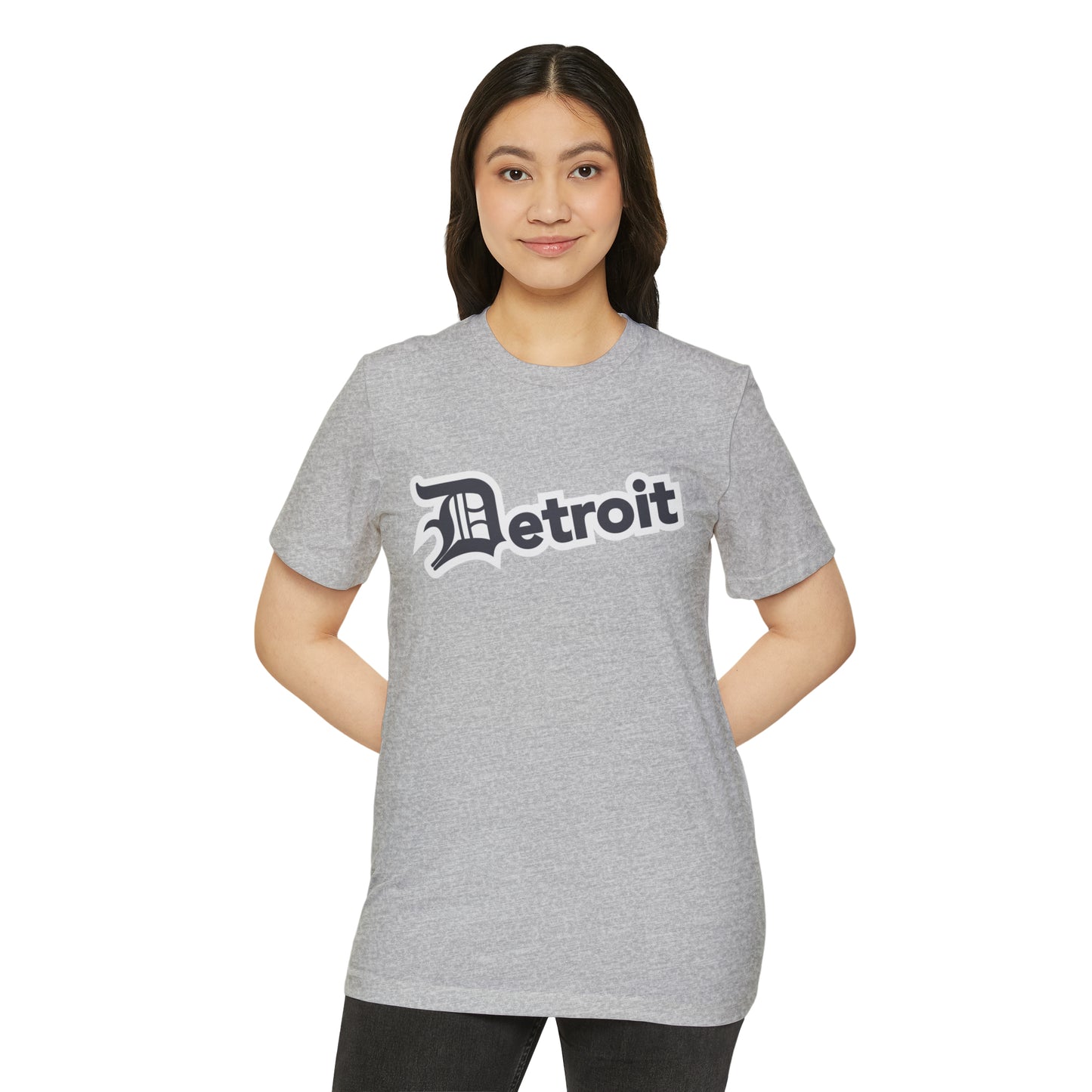 'Detroit' T-Shirt (Iron Ore Grey Old English 'D') | Unisex Recycled Organic