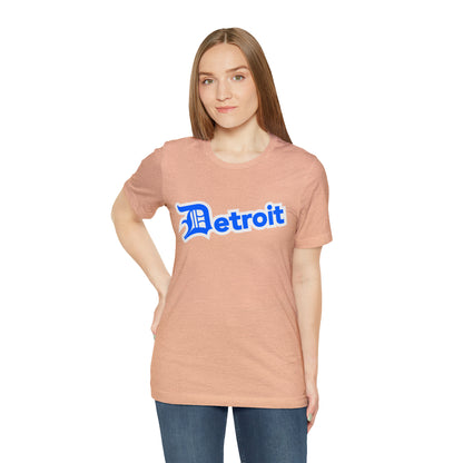 'Detroit' T-Shirt (MotorTown Blue w/ Old English 'D') | Unisex Standard