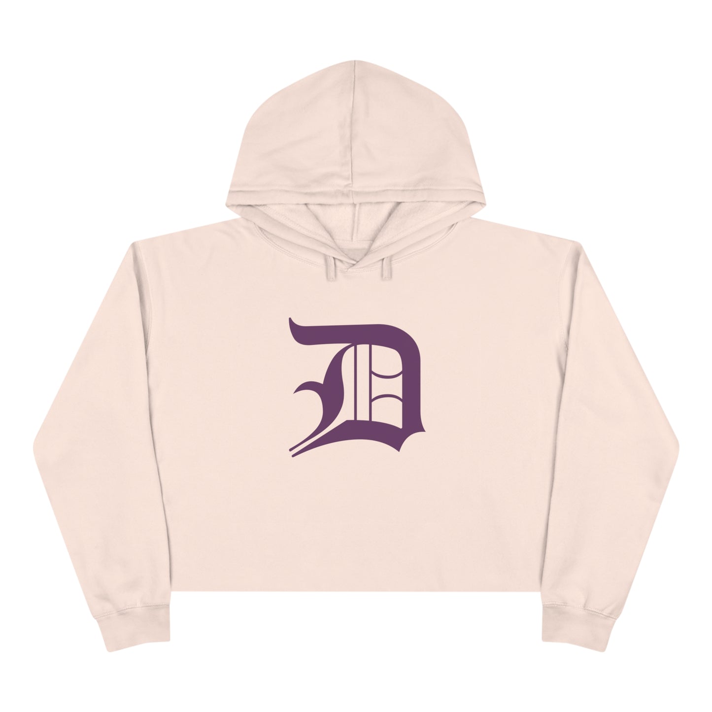 Detroit 'Old English D' Cropped Hoodie (Plum)