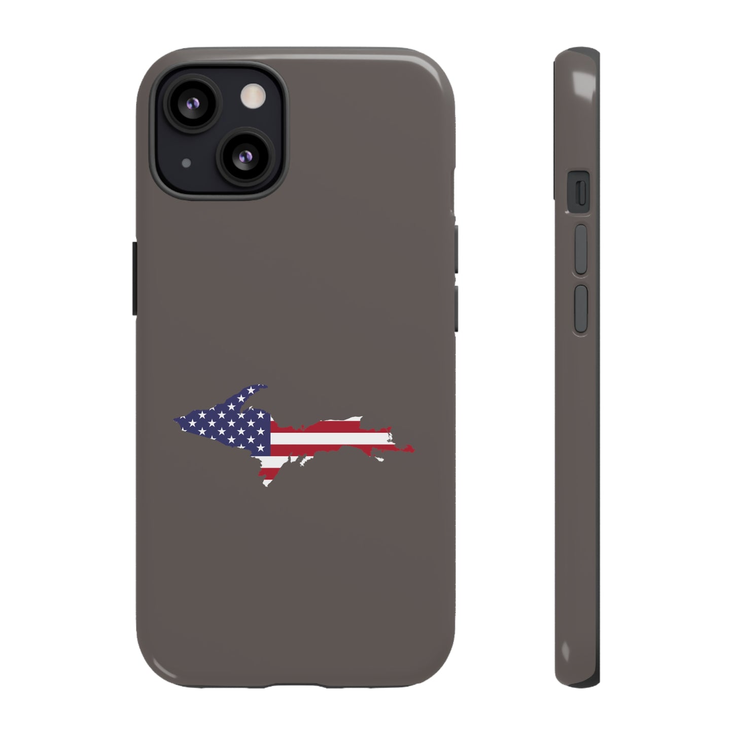 Michigan Upper Peninsula Tough Phone Case (Warren Tank Grey w/ UP USA Outline) | Apple iPhone