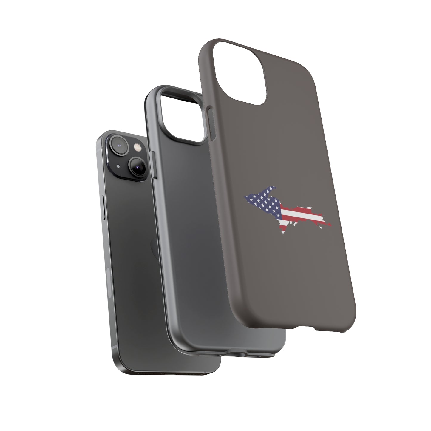 Michigan Upper Peninsula Tough Phone Case (Warren Tank Grey w/ UP USA Outline) | Apple iPhone