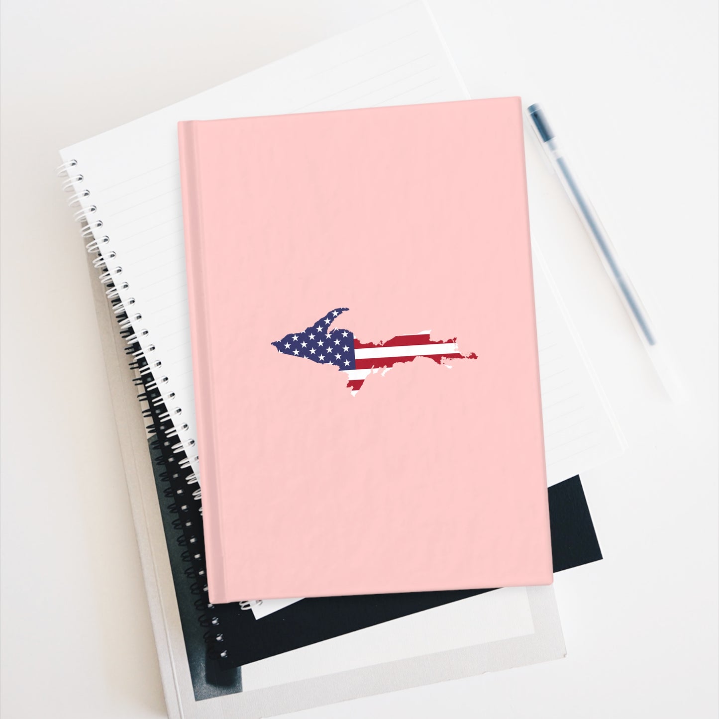 Michigan Upper Peninsula Blank Sketchbook (w/ UP USA Flag) | Cosmos Pink