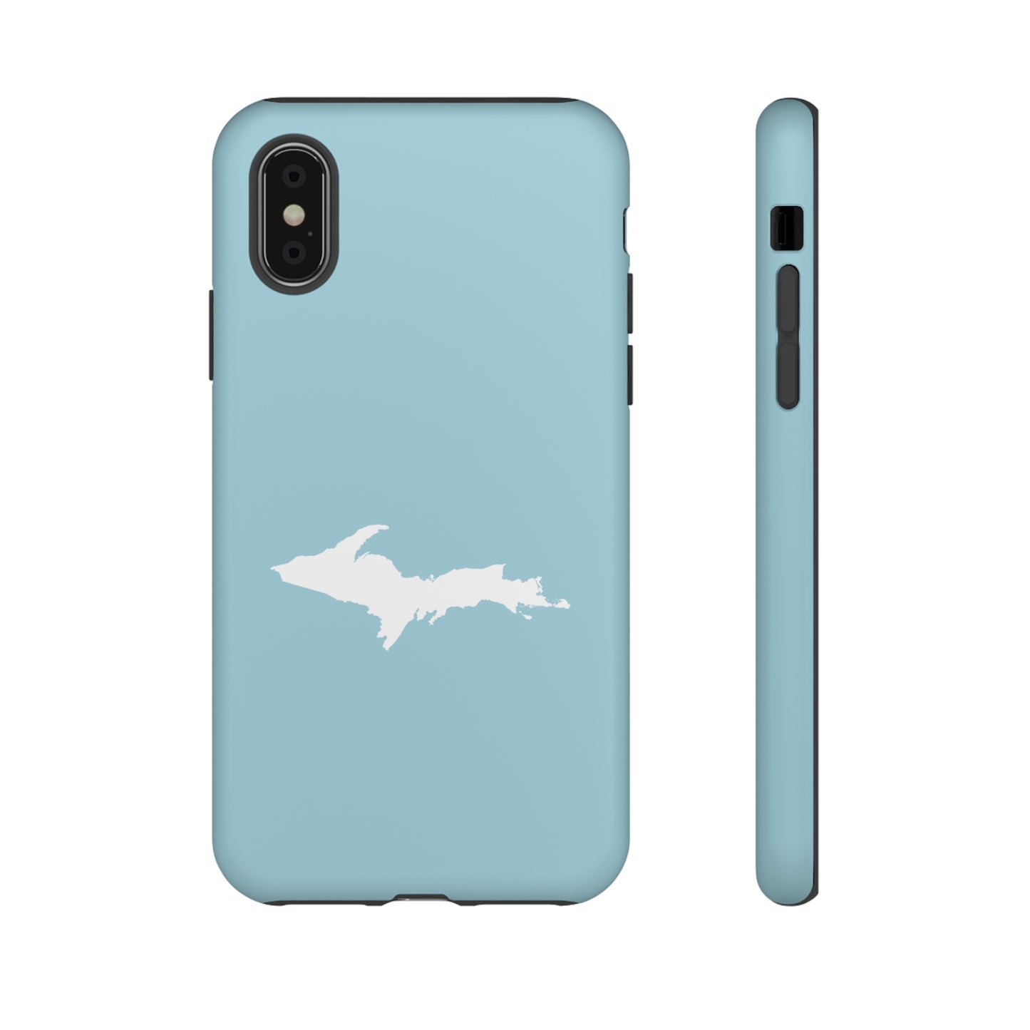 Michigan Upper Peninsula Tough Phone Case ('58 Caddie Blue w/ UP Outline) | Apple iPhone