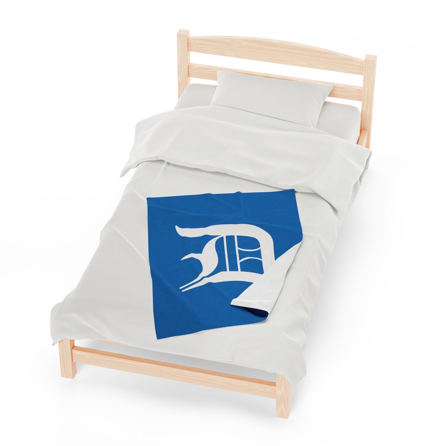 Detroit 'Old English D' Plush Blanket | Azure