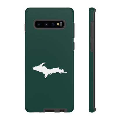 Michigan Upper Peninsula Tough Phone Case (Green w/ White UP Outline) | Samsung & Pixel Android