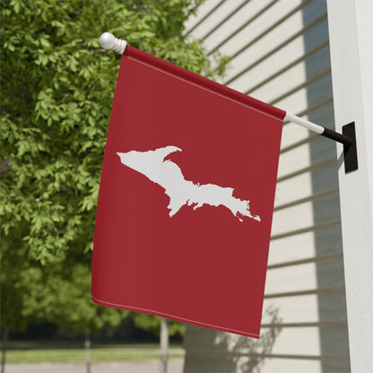 Michigan Upper Peninsula Home & Garden Flag (w/ UP Outline) | Thimbleberry Red