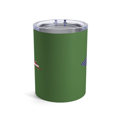 Michigan Upper Peninsula Tumbler (w/ UP USA Flag) | Pine Green - 10oz