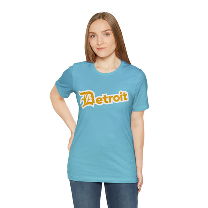 'Detroit' T-Shirt (Gold w/ Old English 'D') | Unisex Standard