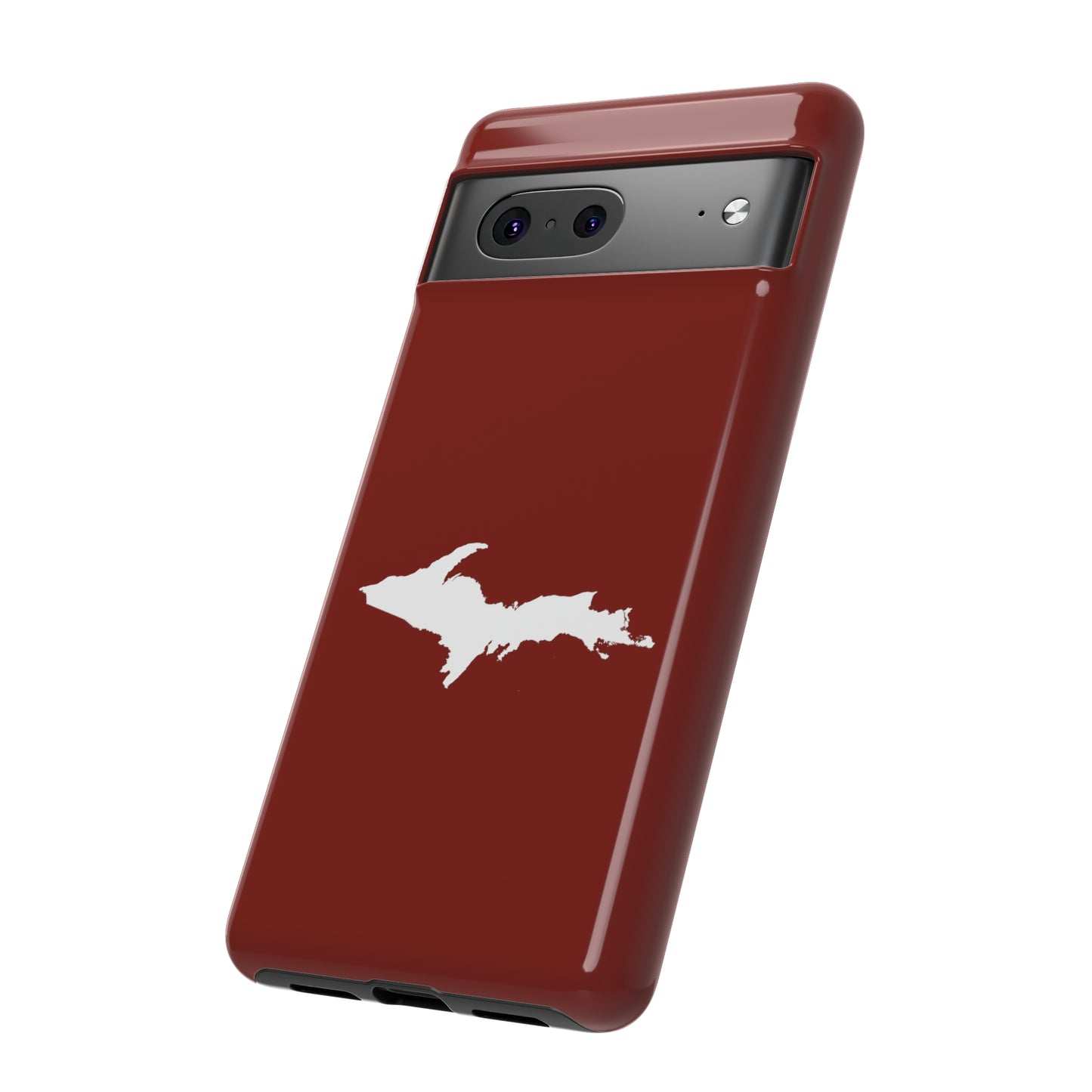 Michigan Upper Peninsula Tough Phone Case (Traverse Cherry Red w/ UP Outline) | Samsung & Pixel Android