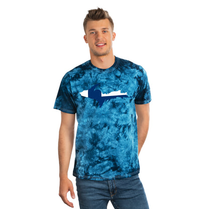 Michigan Upper Peninsula Tie-Dye T-Shirt (w/ UP Finland Flag) | Unisex Crystal