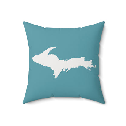 Michigan Upper Peninsula Accent Pillow (w/ UP Outline) | Lake Huron Blue