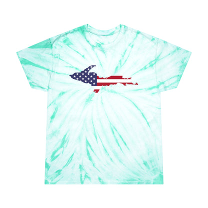 Michigan Upper Peninsula Tie-Dye T-Shirt (w/ UP USA Flag) | Unisex Cyclone