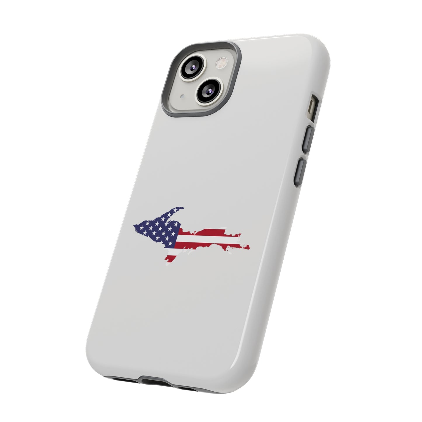 Michigan Upper Peninsula Tough Phone Case (Birch Bark White w/ UP USA Outline) | Apple iPhone