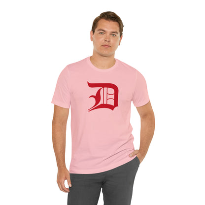 Detroit 'Old English D' T-Shirt (Aliform Red) | Unisex Standard