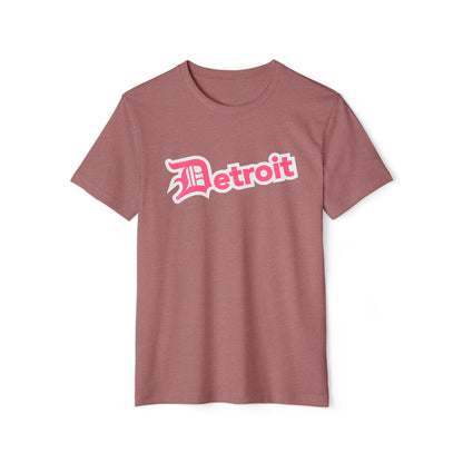 Detroit' T-Shirt (Rhodochrosite Pink Old English 'D') | Unisex Recycled Organic