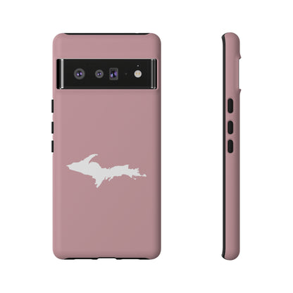 Michigan Upper Peninsula Tough Phone Case (Cherry Blossom Color w/ UP Outline) | Samsung & Pixel Android