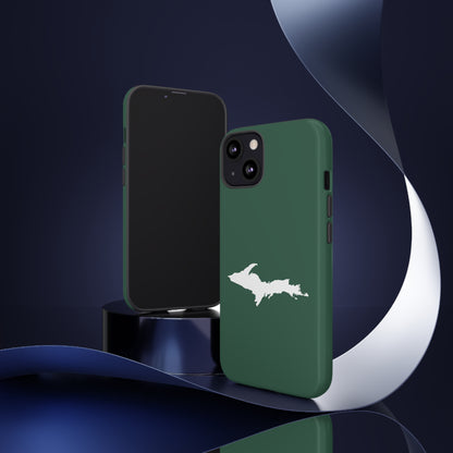 Michigan Upper Peninsula Tough Phone Case (Ginger Ale Green w/ UP Outline) | Apple iPhone