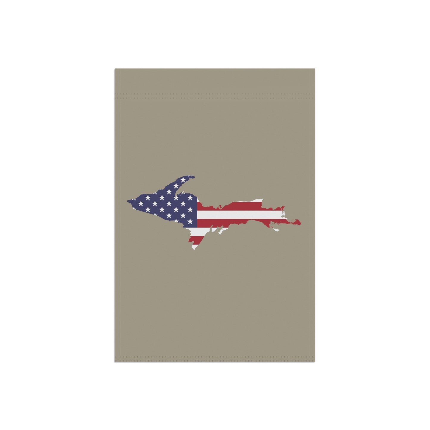 Michigan Upper Peninsula Home & Garden Flag (w/ UP USA Flag) | Petoskey Stone Beige