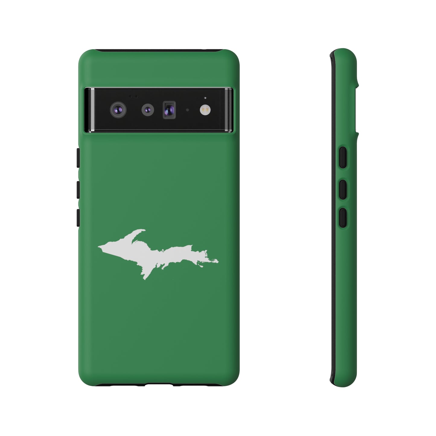 Michigan Upper Peninsula Tough Phone Case (Mackinac Bridge Green w/ UP Outline) | Samsung & Pixel Android