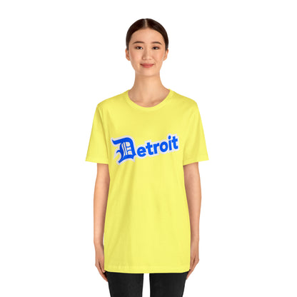 'Detroit' T-Shirt (MotorTown Blue w/ Old English 'D') | Unisex Standard