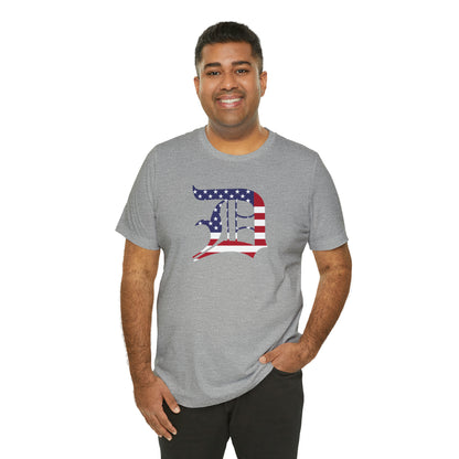 Detroit 'Old English D' T-Shirt (Patriotic Edition) | Unisex Standard