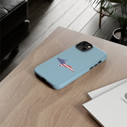 Michigan Upper Peninsula Tough Phone Case (Opal Blue w/ UP USA Flag Outline) | Apple iPhone