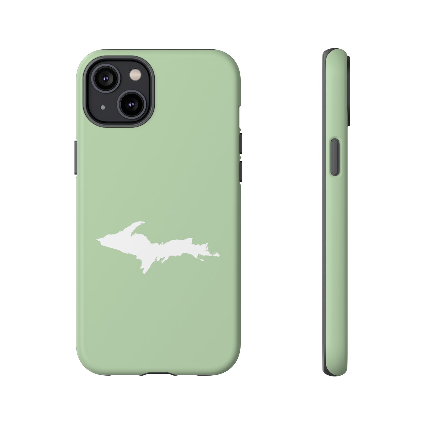 Michigan Upper Peninsula Tough Phone Case (Green Tea Color w/ UP Outline) | Apple iPhone