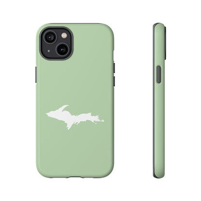 Michigan Upper Peninsula Tough Phone Case (Green Tea Color w/ UP Outline) | Apple iPhone