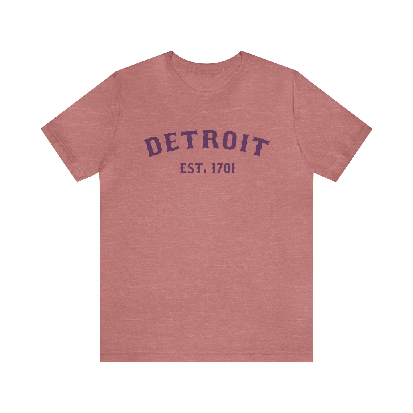 'Detroit EST. 1701' T-Shirt (Plum Ballpark Font) | Unisex Standard