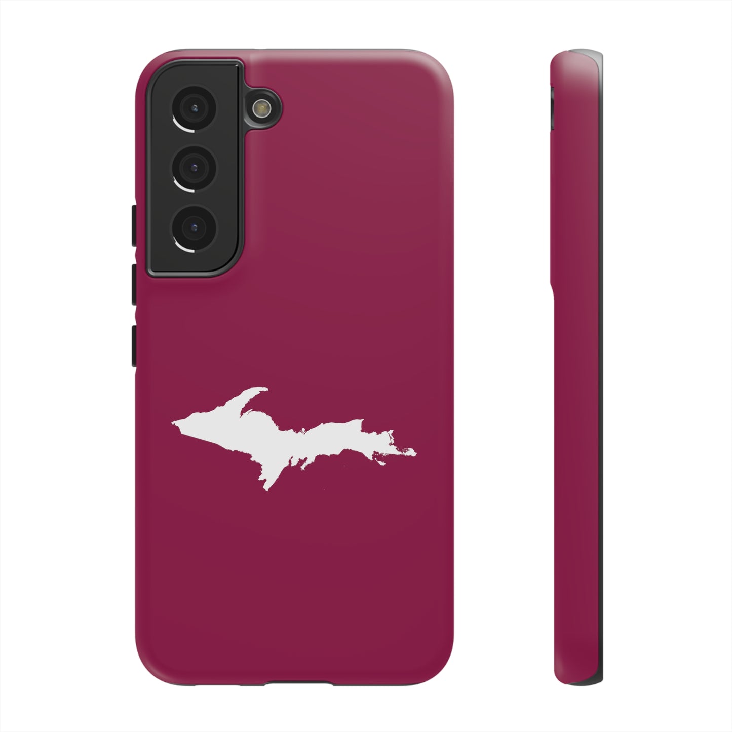 Michigan Upper Peninsula Tough Phone Case (Ruby Red w/ UP Outline) | Samsung & Pixel Android